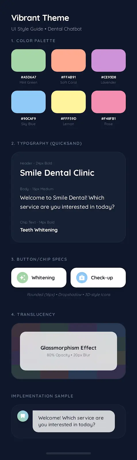Classic chatbot interface showing Clean and professional design